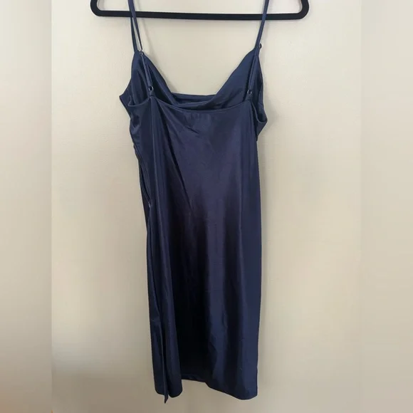 XXXiticat Women's Spaghetti Strap Cowl Neck Side Zip Closure and Slit Midi Dress - Picture 6 of 11